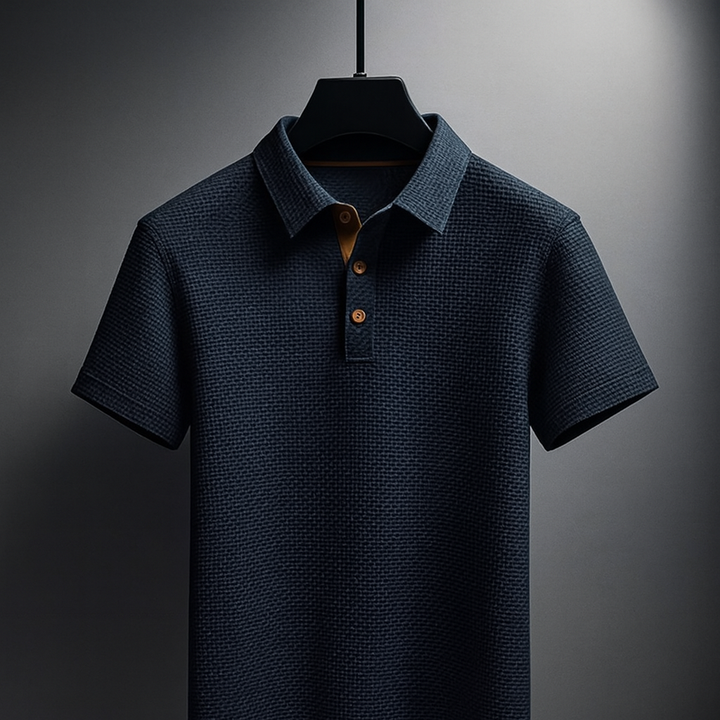 Veelzijdige herenpolo met textuur en korte mouwen. Ideaal voor zomerse casual outfits. Stijlvol en comfortabel.