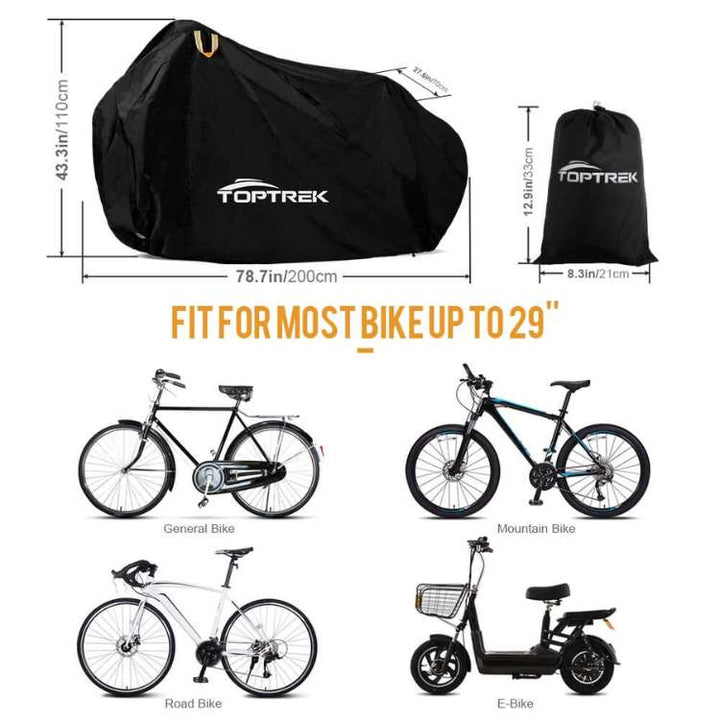 Robuuste buitenhoes voor fietsen, stofdicht en UV-bestendig, perfect voor langdurige fietsbescherming.