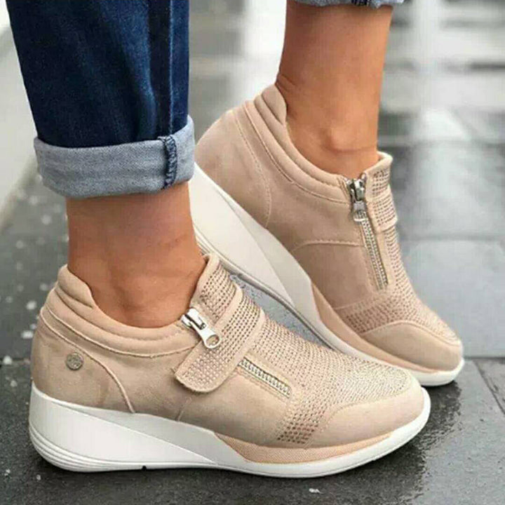 Dames orthopedische sneakers, stijlvol en comfortabel, met demping voor optimaal voetcomfort.