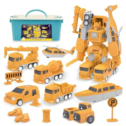 "Transformeerbaar speelgoed: MagnaMix™ graafmachine & mixer, kleurrijke set stimuleert creativiteit en spelplezier."