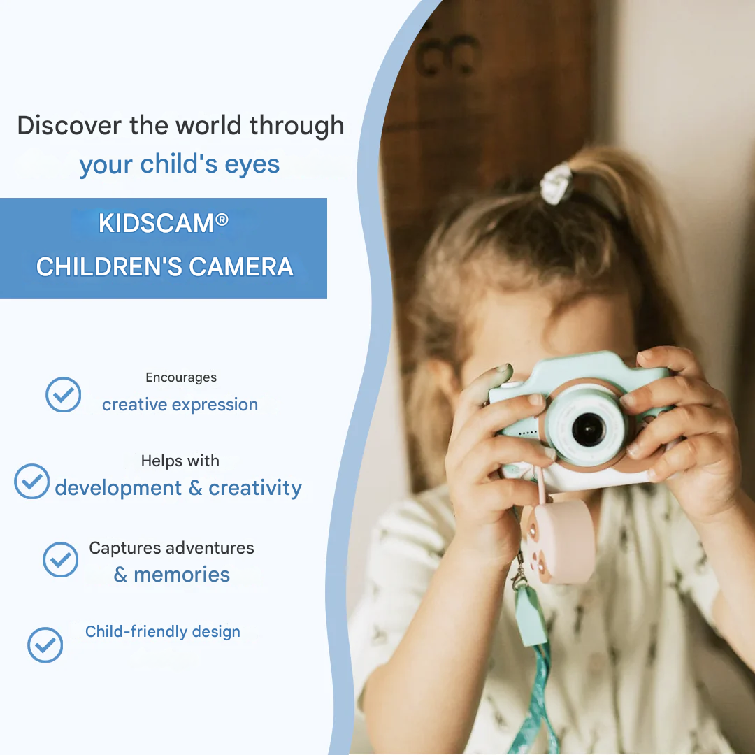 Kindvriendelijke digitale camera met foto- en videofunctie, robuust en makkelijk te bedienen voor uren speelplezier.