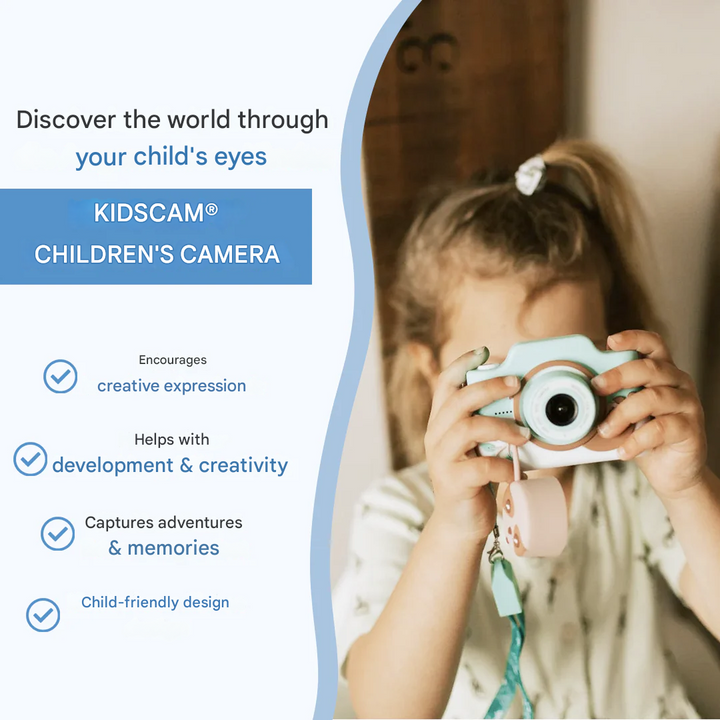 Kindvriendelijke digitale camera met foto- en videofunctie, robuust en makkelijk te bedienen voor uren speelplezier.