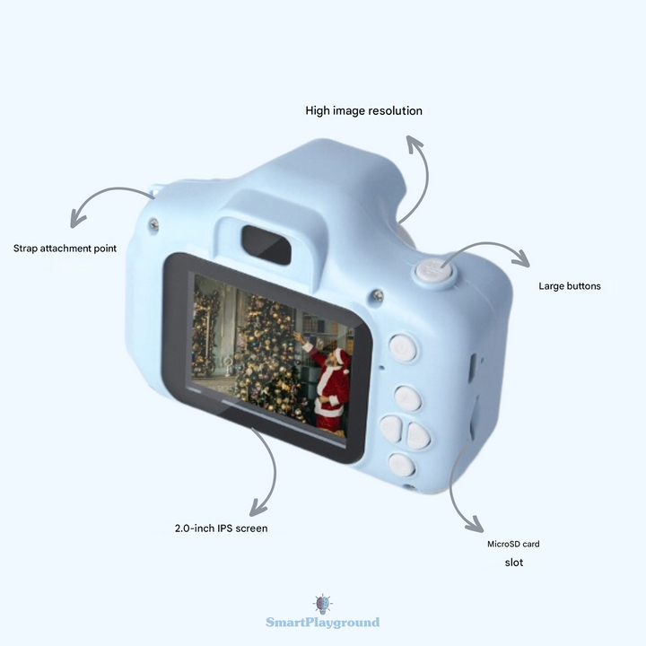 Compacte kindercamera met HD-video en fotomodus, stimuleren van creativiteit bij kinderen met dit educatieve speelgoed.