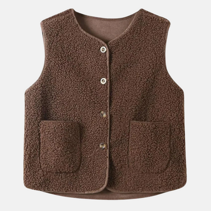 "Trendy Amara damesvest van wol met rits en zakken, warm en stijlvol, ideaal voor casual tot formele outfits"