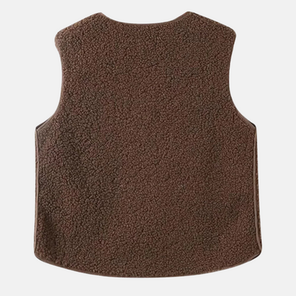"Trendy Amara damesvest van wol met rits en zakken, warm en stijlvol, ideaal voor casual tot formele outfits"