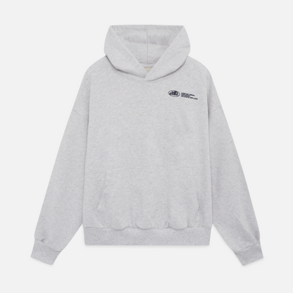 "Trendy oversized unisex hoodie, zacht grijs met capuchon en buidelzak, stijlvol en comfortabel, ideaal voor casual looks."