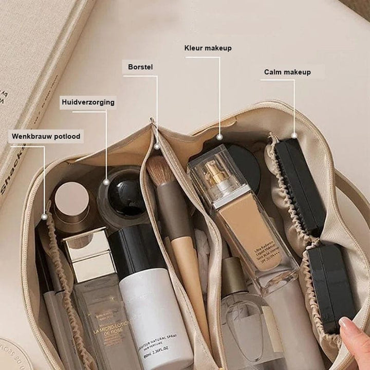 Compacte cosmetica organizer met meerdere vakken; perfect voor al je make-up en beauty essentials. Waterdicht en praktisch.