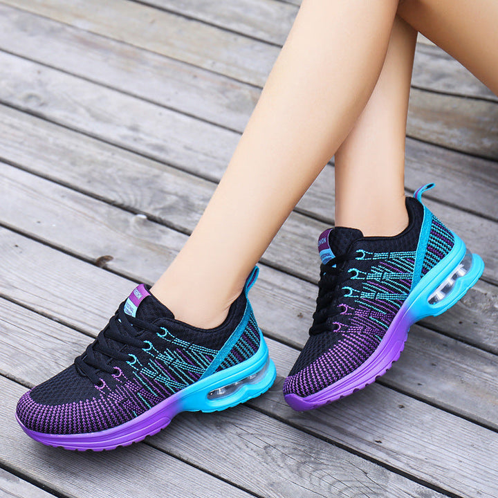 Comfortabele driekleurige dames sneakers van mesh, stijlvol en ademend voor sportieve en casual outfits.