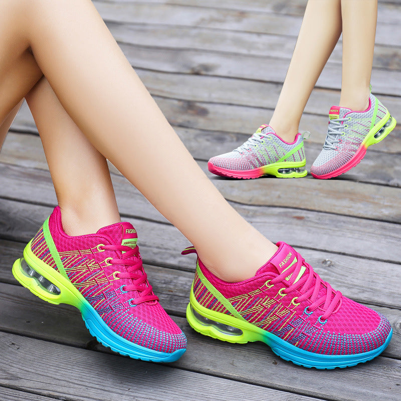 Dames driekleurige casual sneakers met mesh, ideaal voor comfortabel wandelen en een stijlvolle lifestyle.