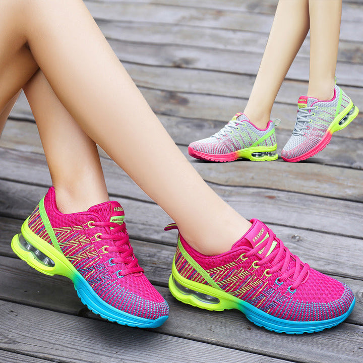 Dames driekleurige casual sneakers met mesh, ideaal voor comfortabel wandelen en een stijlvolle lifestyle.