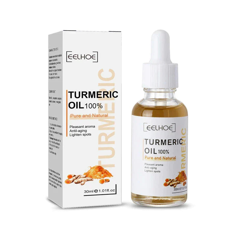 Flesje kurkuma serum voor gezichtsverzorging. Vermindert donkere vlekken en pigmentvlekken voor een egale teint.