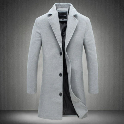 "Tussenjas parka heren in wolmix, warm en waterafstotend, ideaal voor herfst en lente, beschikbaar in diverse kleuren."