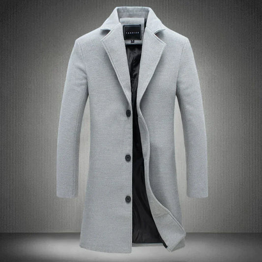 "Tussenjas parka heren in wolmix, warm en waterafstotend, ideaal voor herfst en lente, beschikbaar in diverse kleuren."