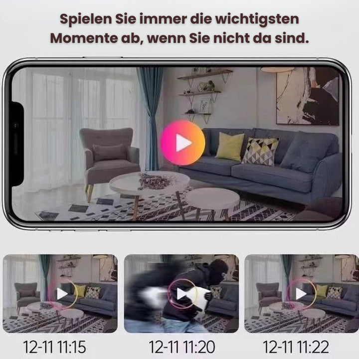 Draadloze beveiligingscamera met live view, HD beeld en nachtzicht voor complete thuisbeveiliging via wifi.