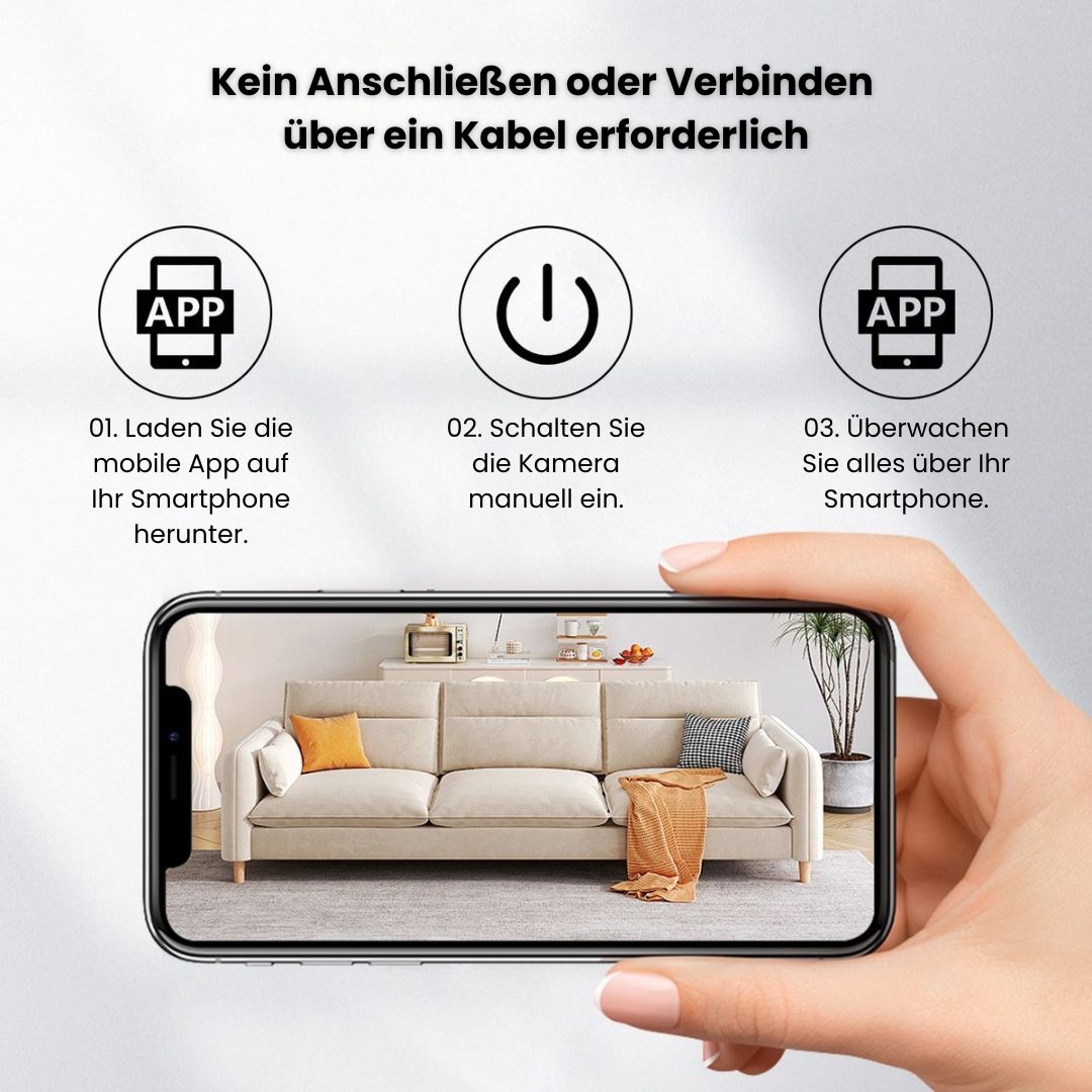 Kleine draadloze wifi bewakingscamera; perfecte compacte beveiliging voor elke kamer of buitentuin.