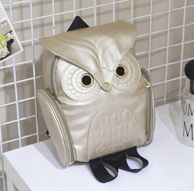 Perfect cadeau voor dames: een praktische en trendy PU leren rugzak met vrolijke uilprint.