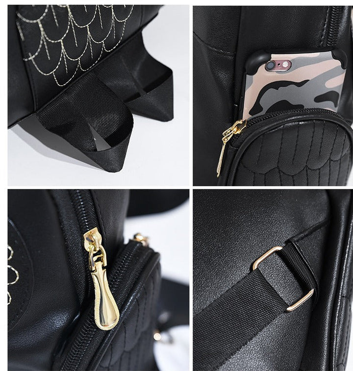 Trendy fashion rugzak met unieke uilprint, een chique PU leren accessoire voor elke moderne vrouw.