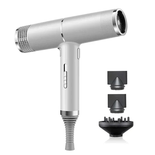 Moderne, professionele föhn met meerdere warmtestanden en sneltoets voor perfecte haarzorg.