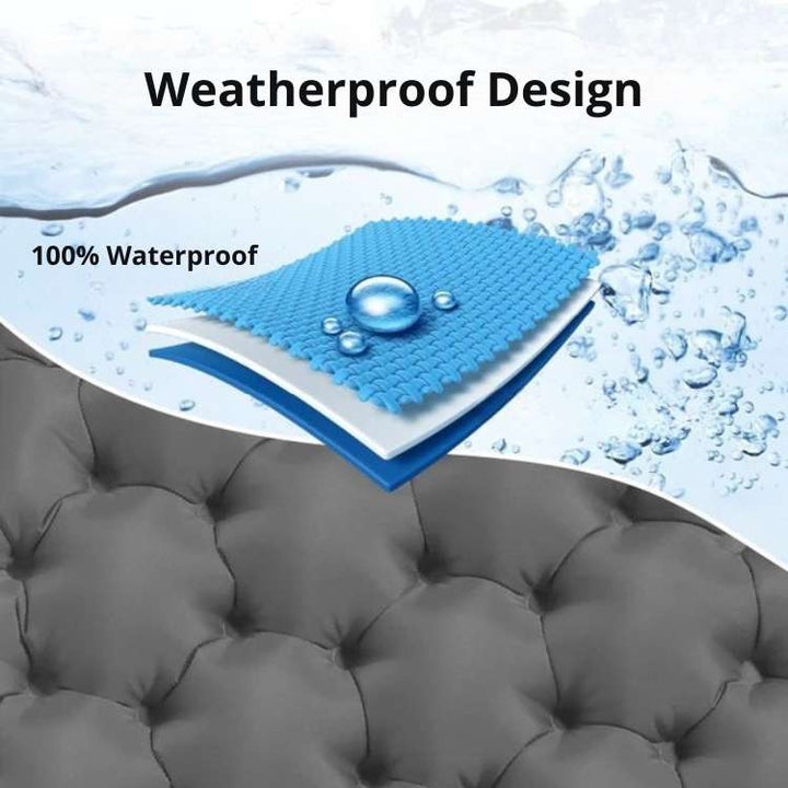 Draagbaar opblaasbaar zitkussen voor avontuurlijke trips. Compact, comfortabel en waterdicht.