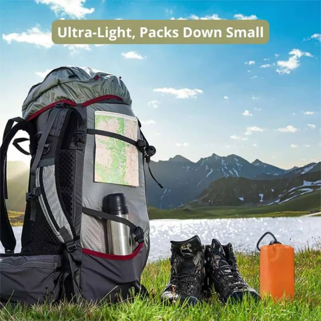 Waterdicht opblaasbaar zitkussen, perfect voor natte ondergrond tijdens outdoor activiteiten.