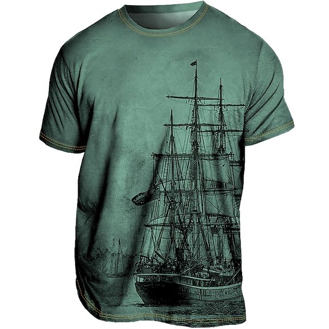 Man draagt een stijlvol zomer T-shirt. Comfortabel, ademend en essentieel voor elke casual herenkleding collectie.