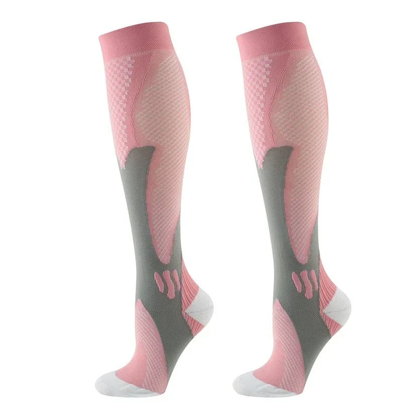Comfortabele uniseks katoenen compressiekousen voor dagelijks gebruik, ter verbetering van de bloedsomloop.