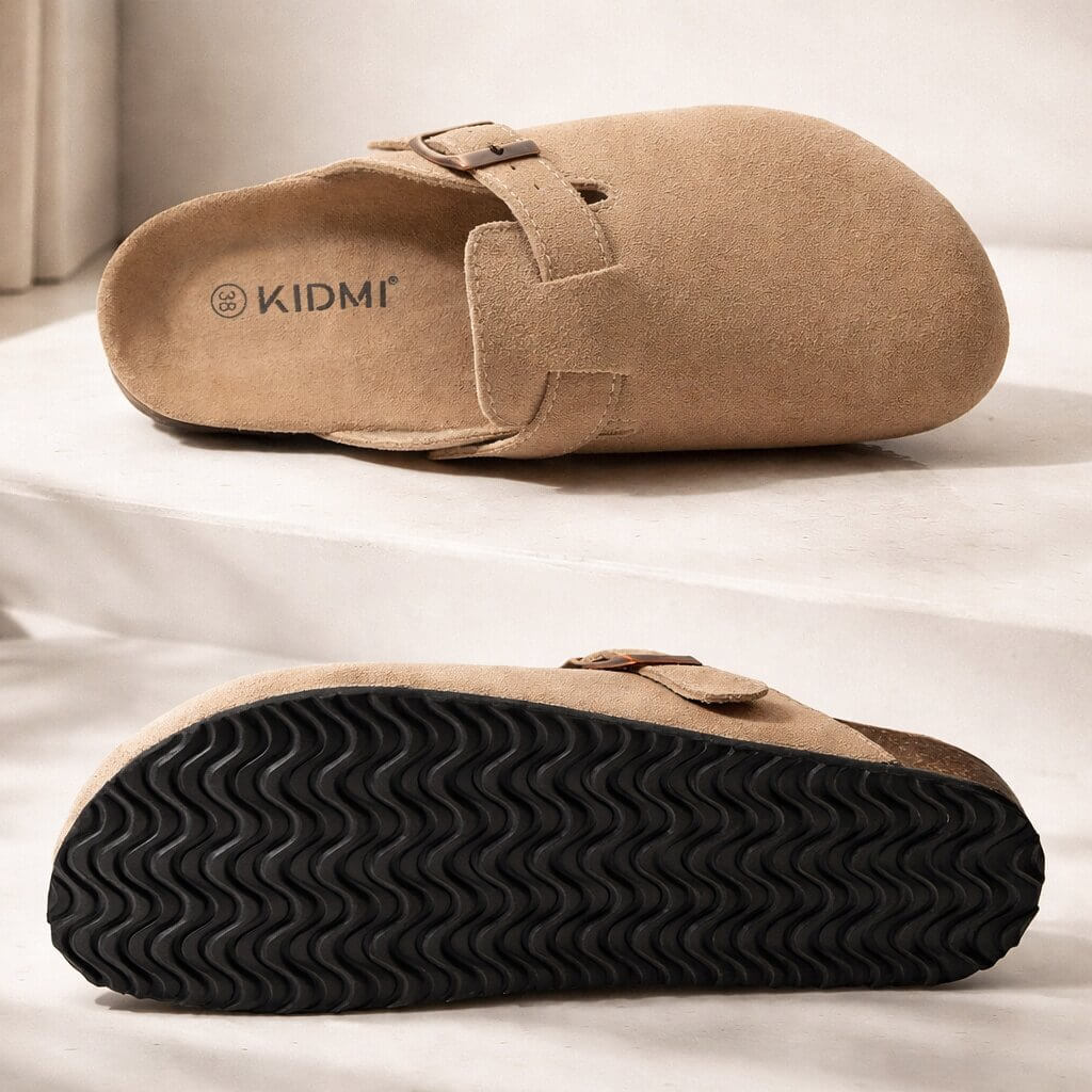 Groene unisex clogs, instappers met gripvaste zool en verstelbare gesp voor comfort.