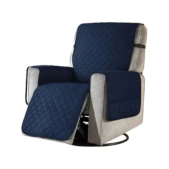 Universele zachte fauteuilhoes FlexCover in beige, ideaal voor meubelbescherming en een stijlvol interieur.