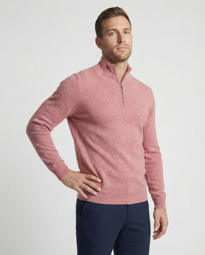 Heren trui met halve rits, ideaal voor zakelijk casual stijl. Stijlvol, comfortabel en ademend.