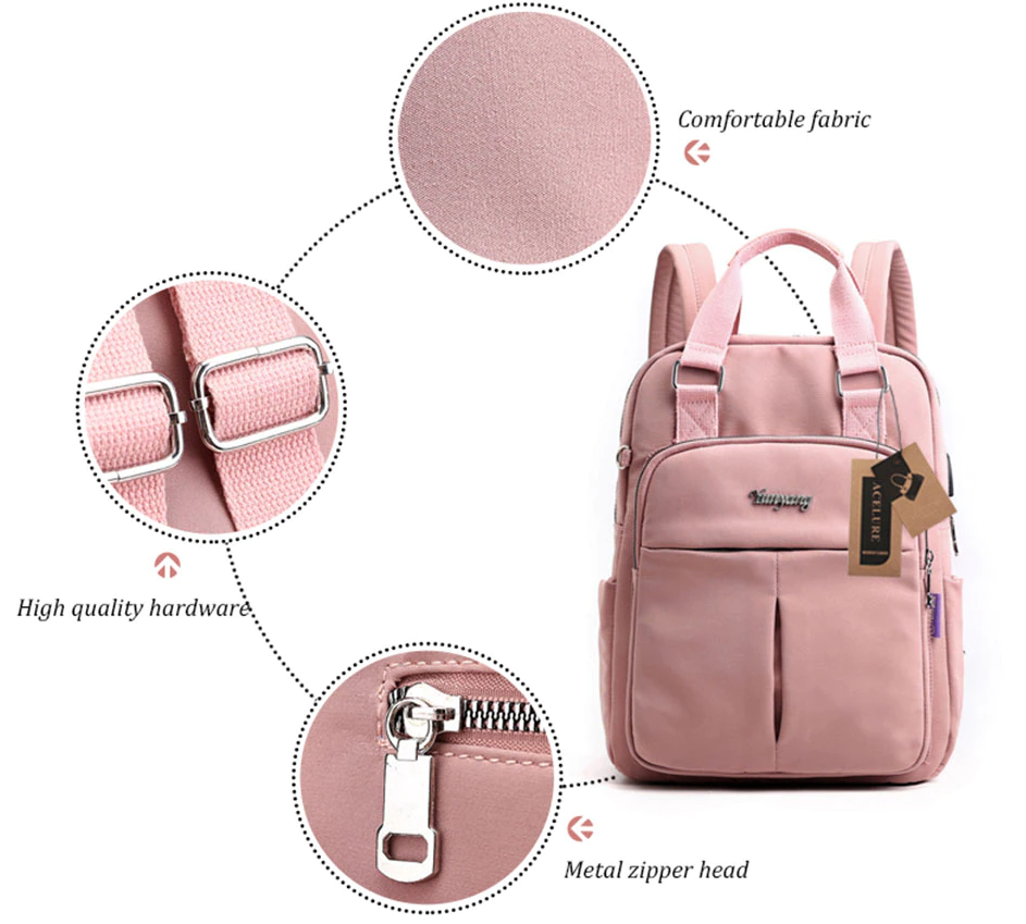 Robuuste nylon rugzak met waterdichte coating, biedt duurzaamheid en bescherming tegen de elementen.