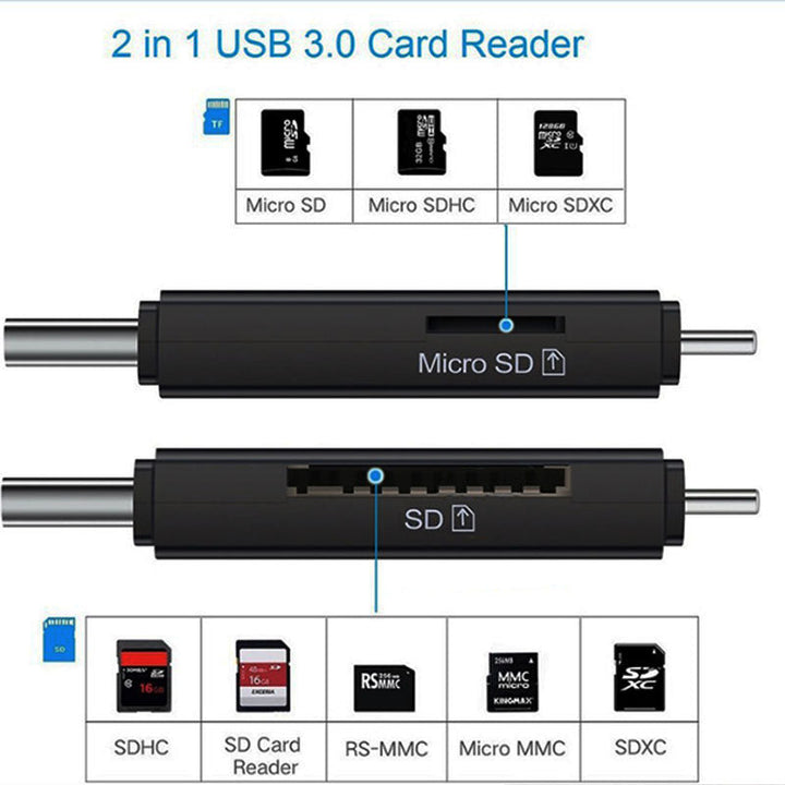 Beheer eenvoudig data met deze universele USB-C kaartlezer/geheugenstick voor SD & MicroSD. Snelle opslag.
