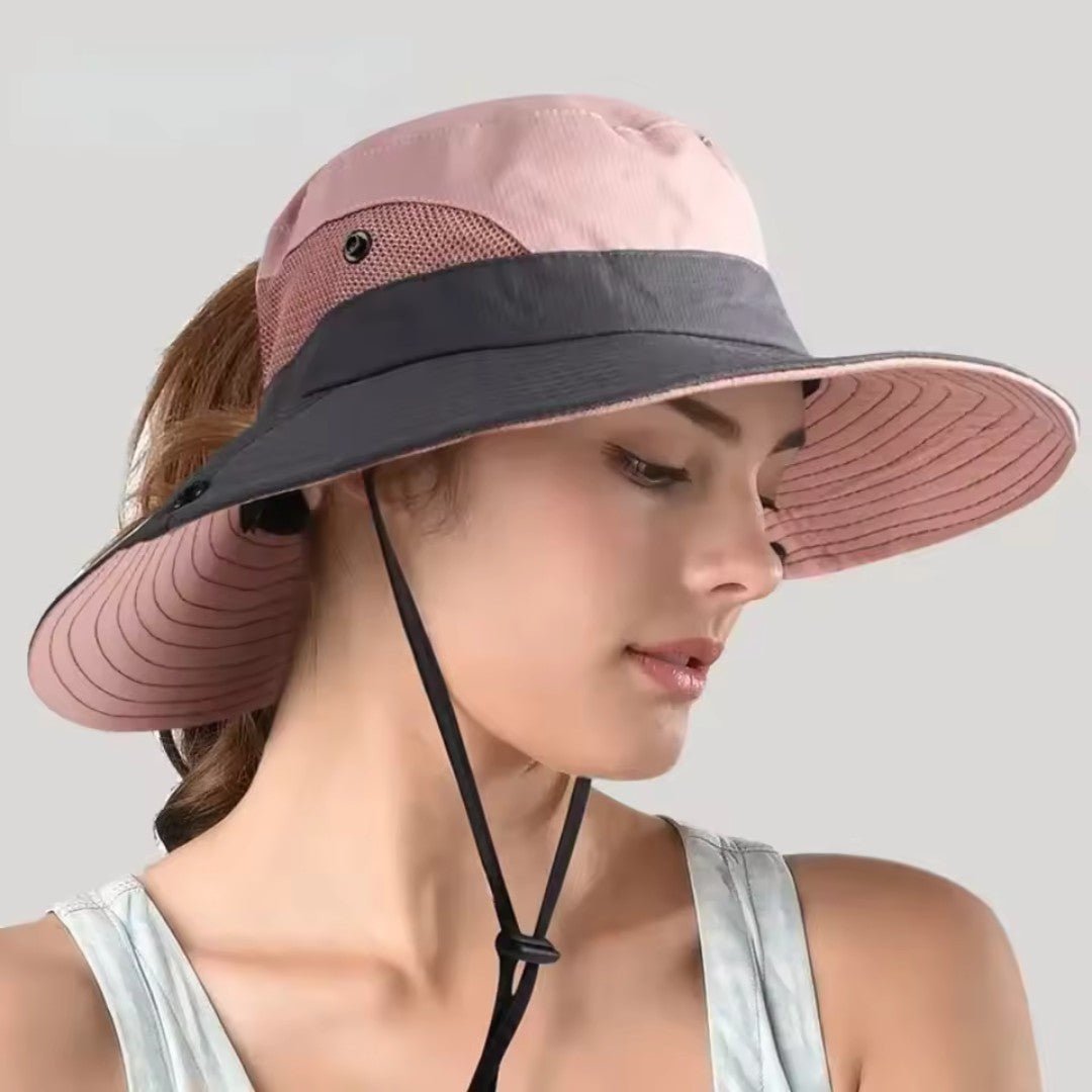 Vrouwen breedrand zonnehoed: Zomerhoed voor dames met UV-bescherming, ideaal voor strand en buitenactiviteiten.