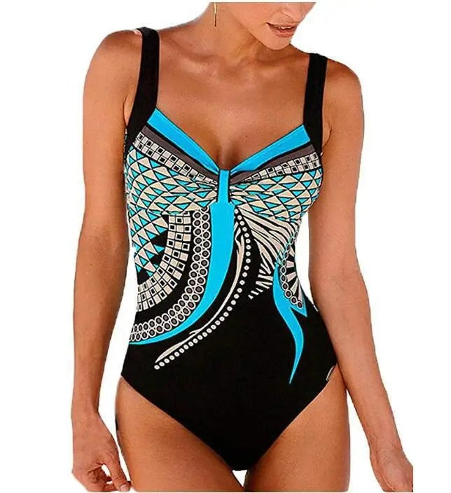 Modieus dames bedrukt badpak Zinnia, perfecte zwemkleding voor vakantie. Chloorbestendig & sneldrogend.