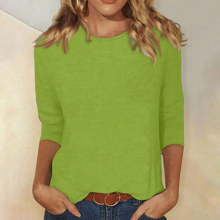 Vrouwenkleding: comfortabel dames shirt met lange mouwen en ronde hals, veelzijdig en stijlvol.