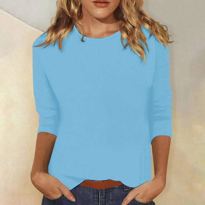 Chic dames shirt met lange mouwen en ronde hals, een comfortabele blouse voor elke vrouw.
