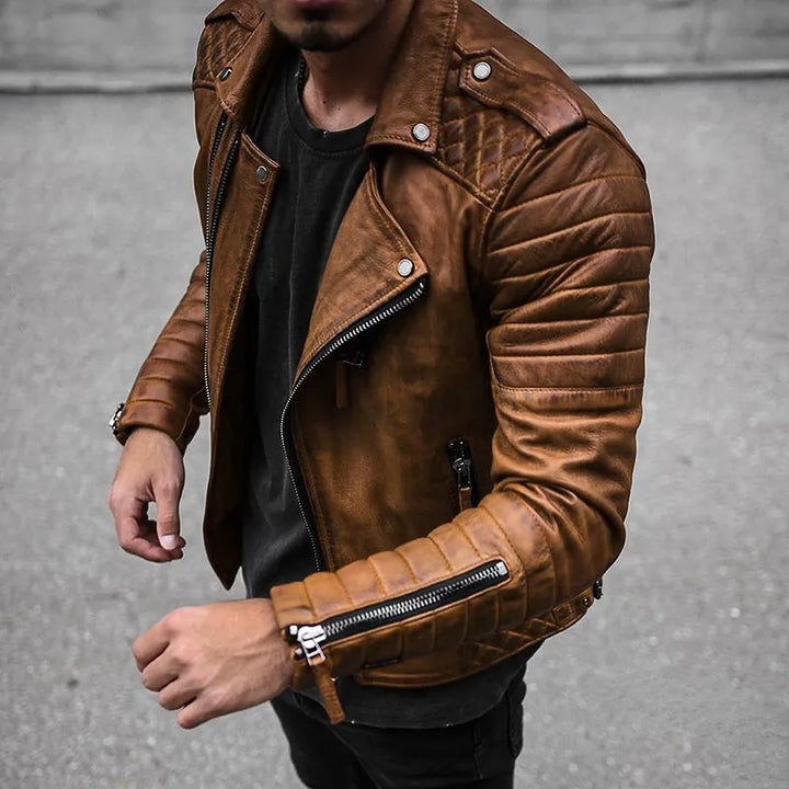 Kleurrijke herenmode: een tijdloos en stijlvol jack dat elke herfst- of lente-outfit compleet maakt.