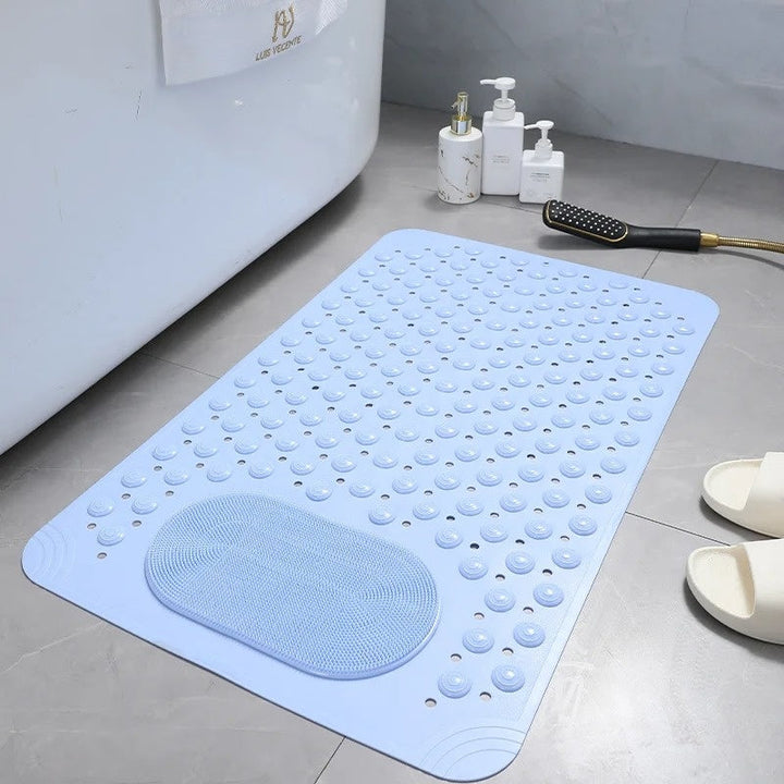 Luxe antislip douchemat voor badkamer met masserende voetenscrubber; comfort en hygiëne gegarandeerd.