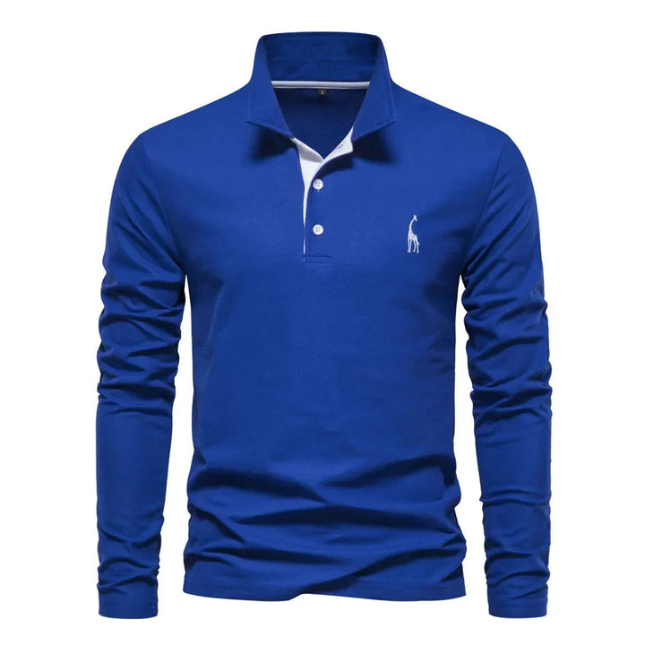 Tijdloze herenpolo met lange mouwen, een klassiek poloshirt dat comfort en stijlvol design combineert.