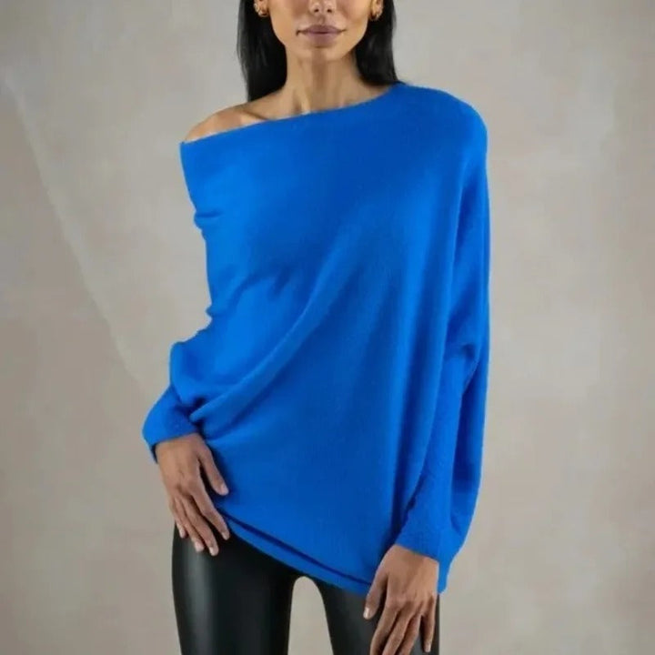 Veelzijdige off shoulder dames trui, casual chic en comfortabel gebreid.