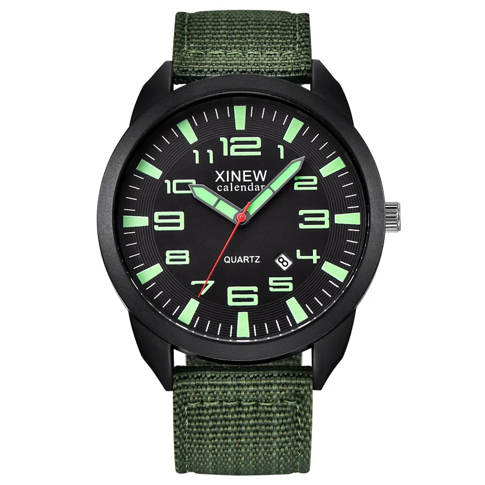 Praktisch unisex quartzhorloge Lumo voor dames/heren, met lichtgevende wijzerplaat en kalender.