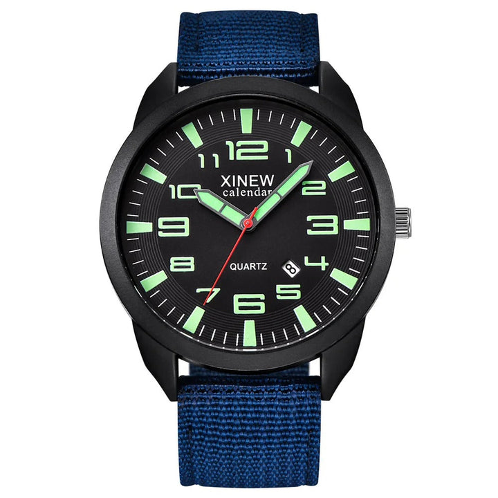 Trendy Lumo unisex quartzhorloge, een duurzaam accessoire met verlichte wijzerplaat en kalender.