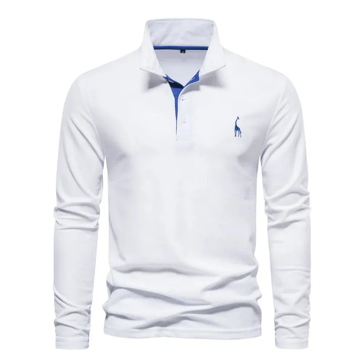 Stijlvolle herenpoloshirt met lange mouwen; een comfortabele top voor de moderne herenmode collectie.