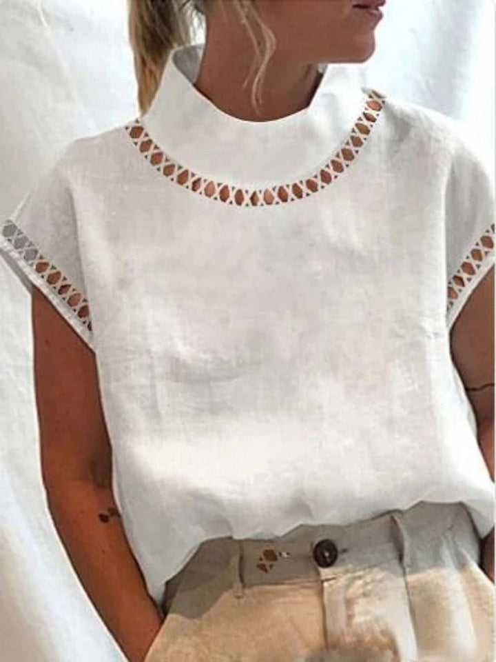 Chique zomer top dames blouse met elegant design, stijlvolle vrouwenmode voor een casual chic outfit.