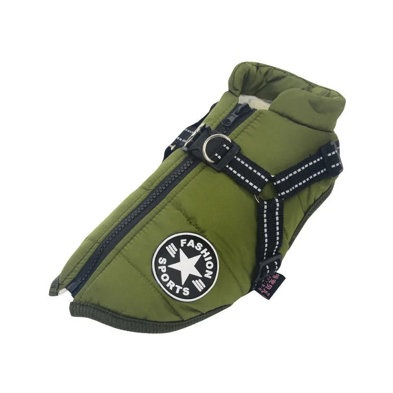 Comfortabele waterdichte hondenjas RainRover, stijlvolle buitenjas voor huisdieren, met warmte en pasvorm.