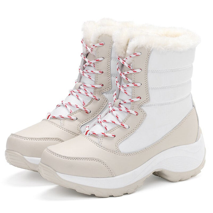 Warme winterlaarzen voor dames, met dikke isolatie en pluche voering. Geniet van comfort en geen koude voeten meer.