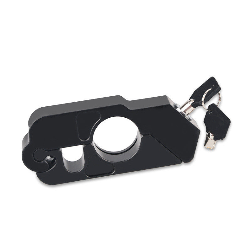 Robuust zwart stuurslot, essentieel anti-diefstal accessoire voor scooter, brommer en motorfiets beveiliging.