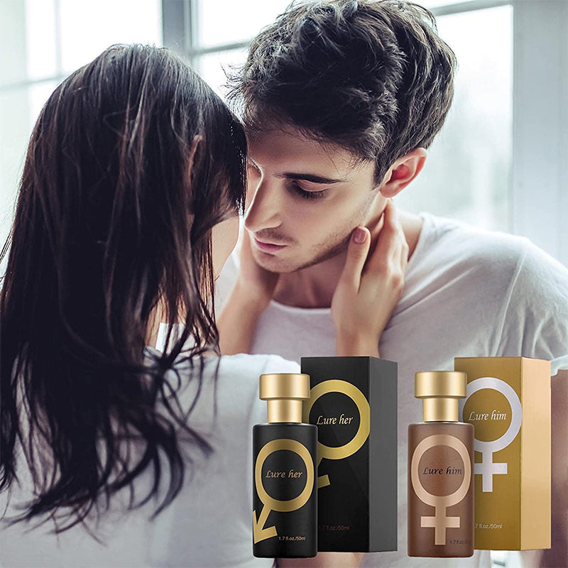 "Verleidelijke unisex parfumflesjes; zwart voor hem, goud voor haar. Elegant en veelzijdig ontwerp voor langdurige frisheid."