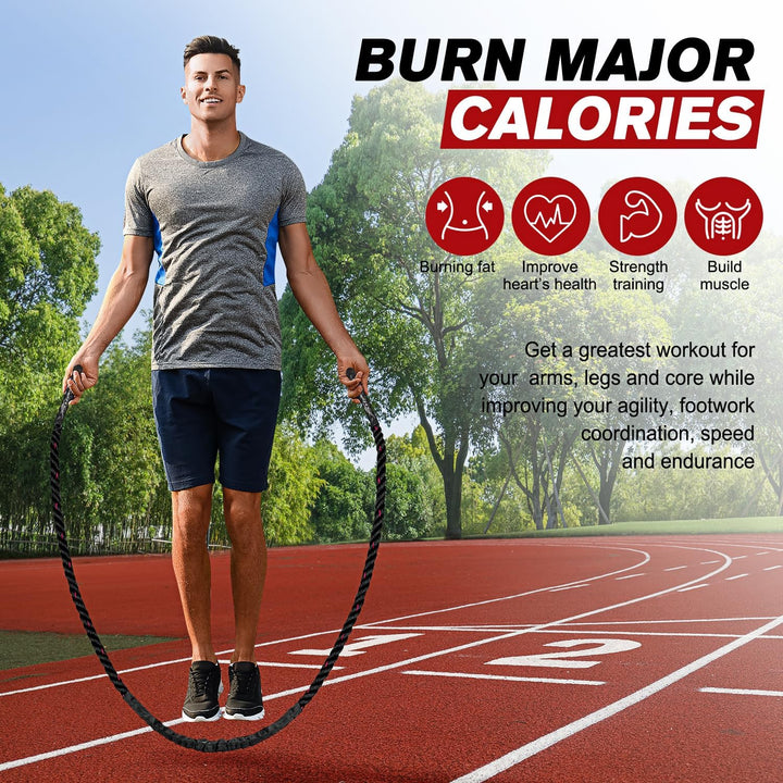 Gebruiksvriendelijk springtouw voor alle fitnessniveaus; stimuleert uithoudingsvermogen en cardio.