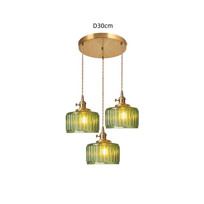 "Verstelbare vintage glazen hanglamp met chique uitstraling voor elegante interieurverlichting. Diameter 30 cm, hoogte 50-100