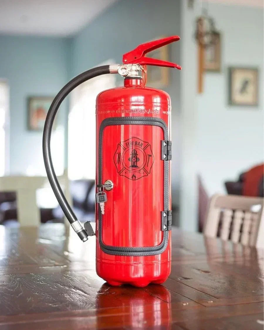 Originele brandblusser bar, perfecte geheime drankopslag en verrassend mancave accessoire, rood.